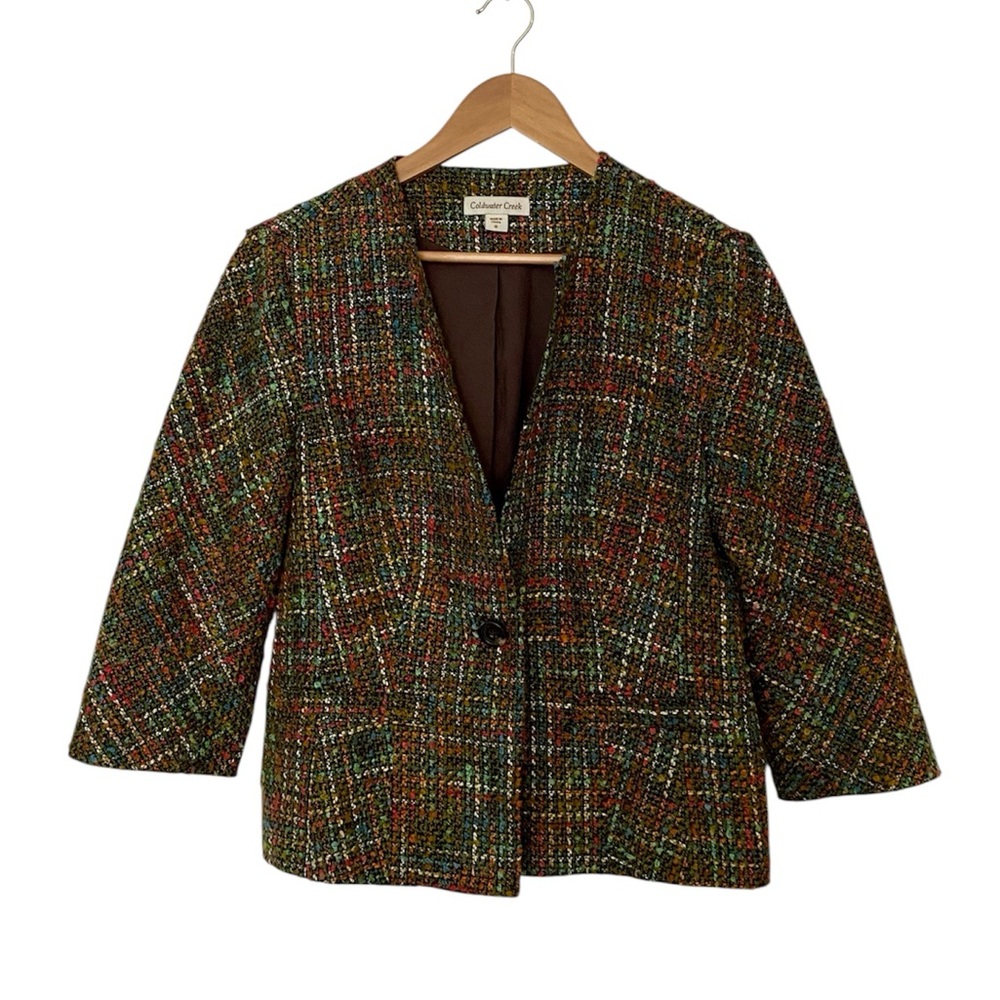 Coldwater Creek Tweed Blazer‎ Jacket Women s size 8